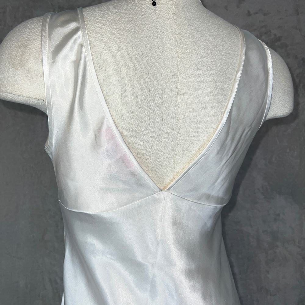 Victorias Secret Y2K White Satin Lace Trim Slip Dress XS Angel ethereal Fairy - Picture 3 of 11